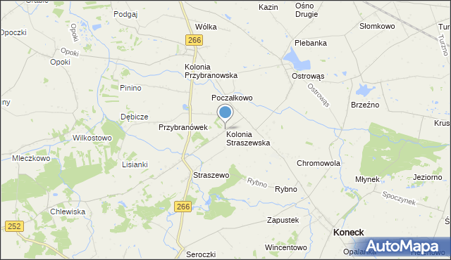 mapa Kolonia Straszewska, Kolonia Straszewska na mapie Targeo